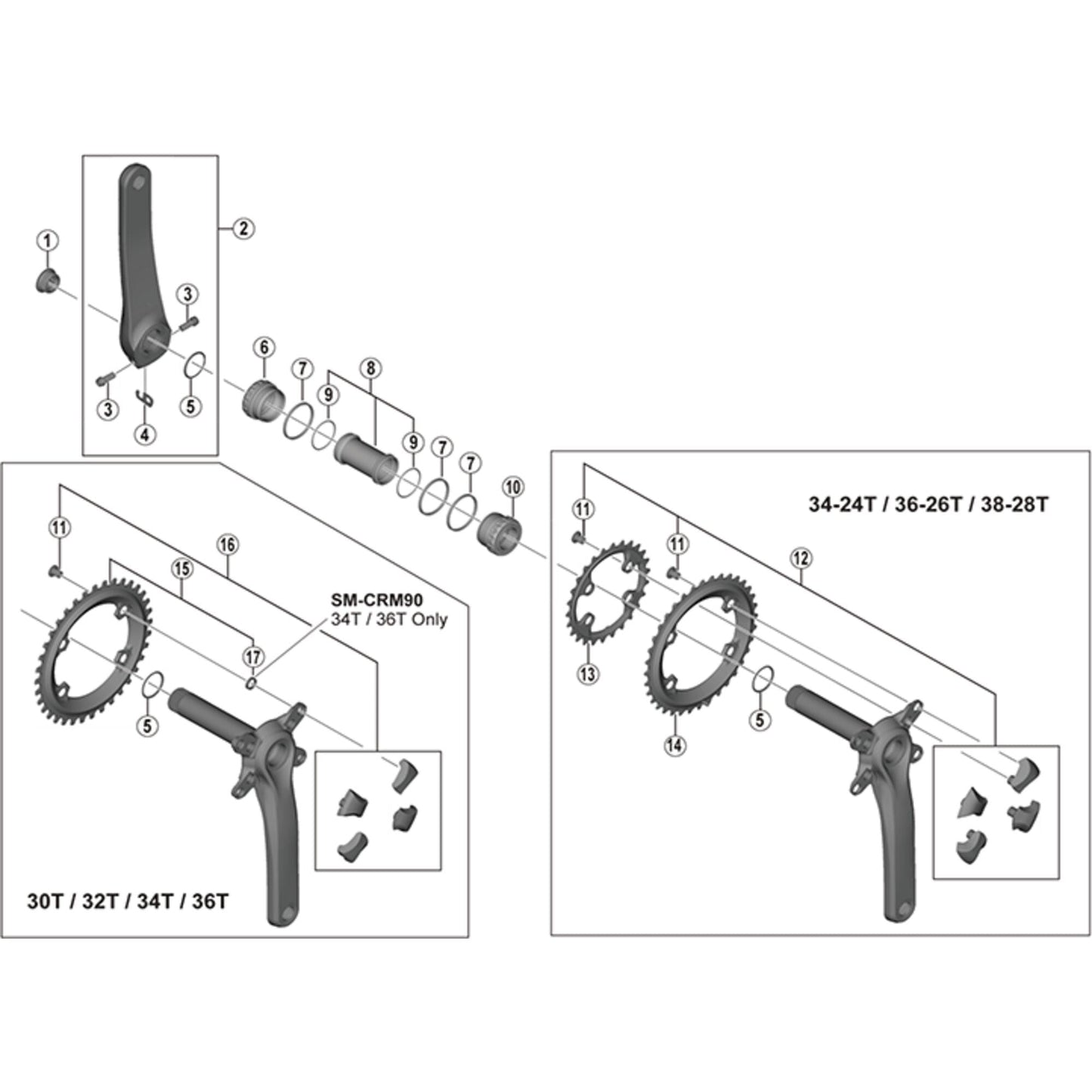 Shimano Spares FC-M980 crank arm fixing bolt