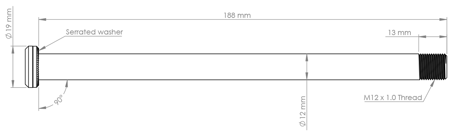 Burgtec 188mm x 12mm 1.00mm Pitch Rear Axle