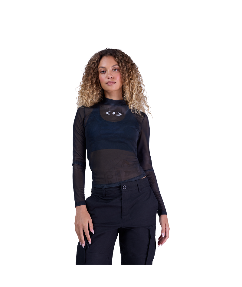 Fox Clothing W Image Cosmo Mesh Ls Top