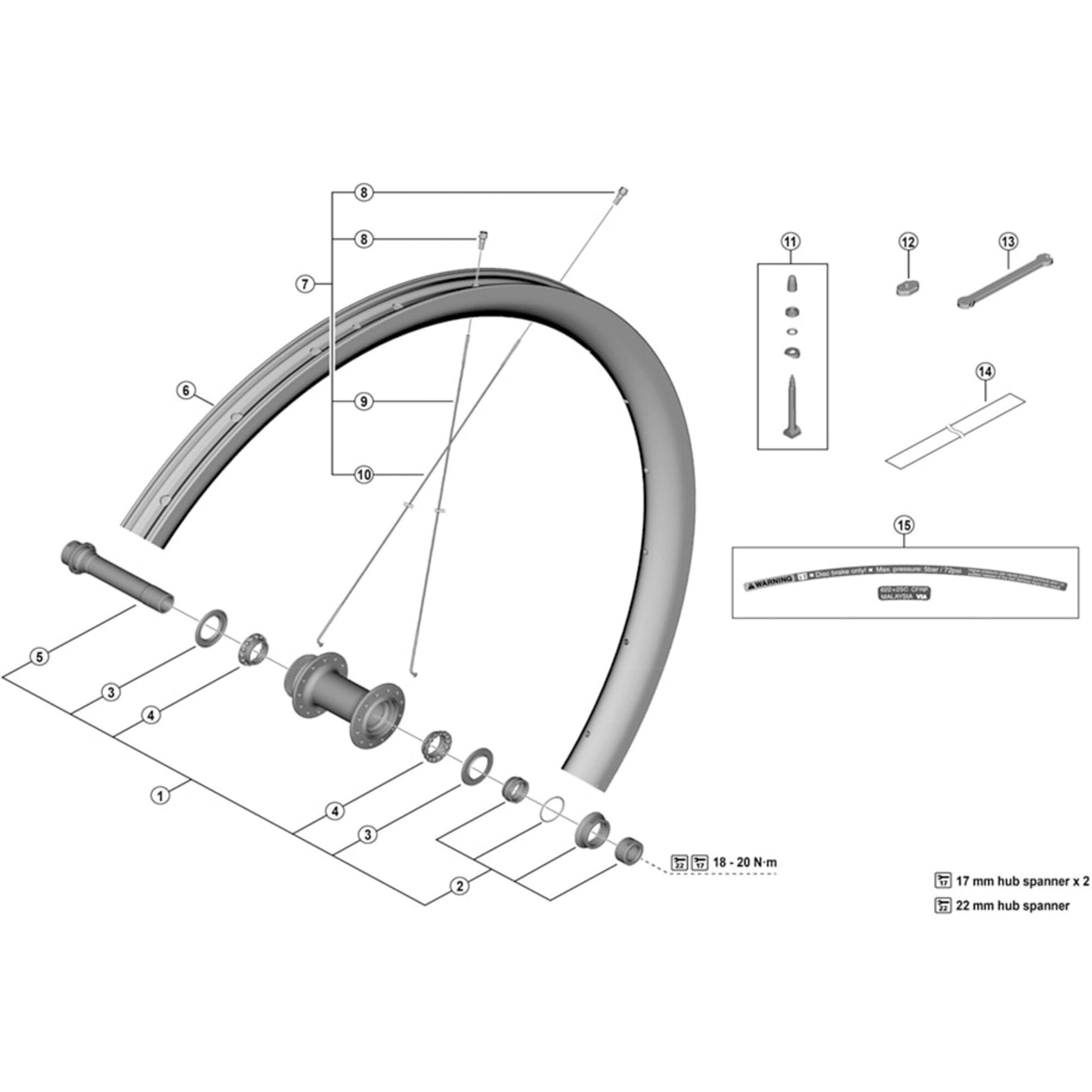 Shimano Spares WH-RX570-TL-F12 right hand lock nut unit