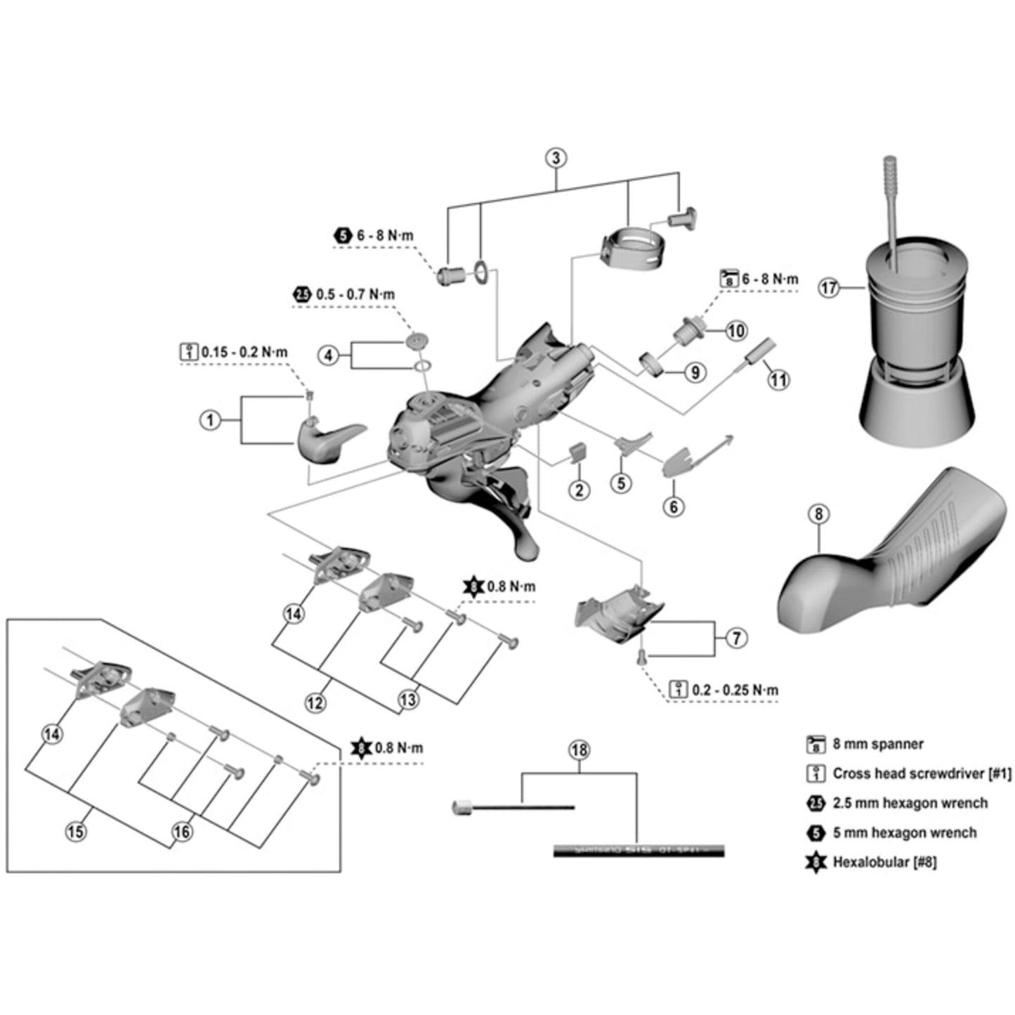 Shimano Spares ST-R7120 right hand lid unit