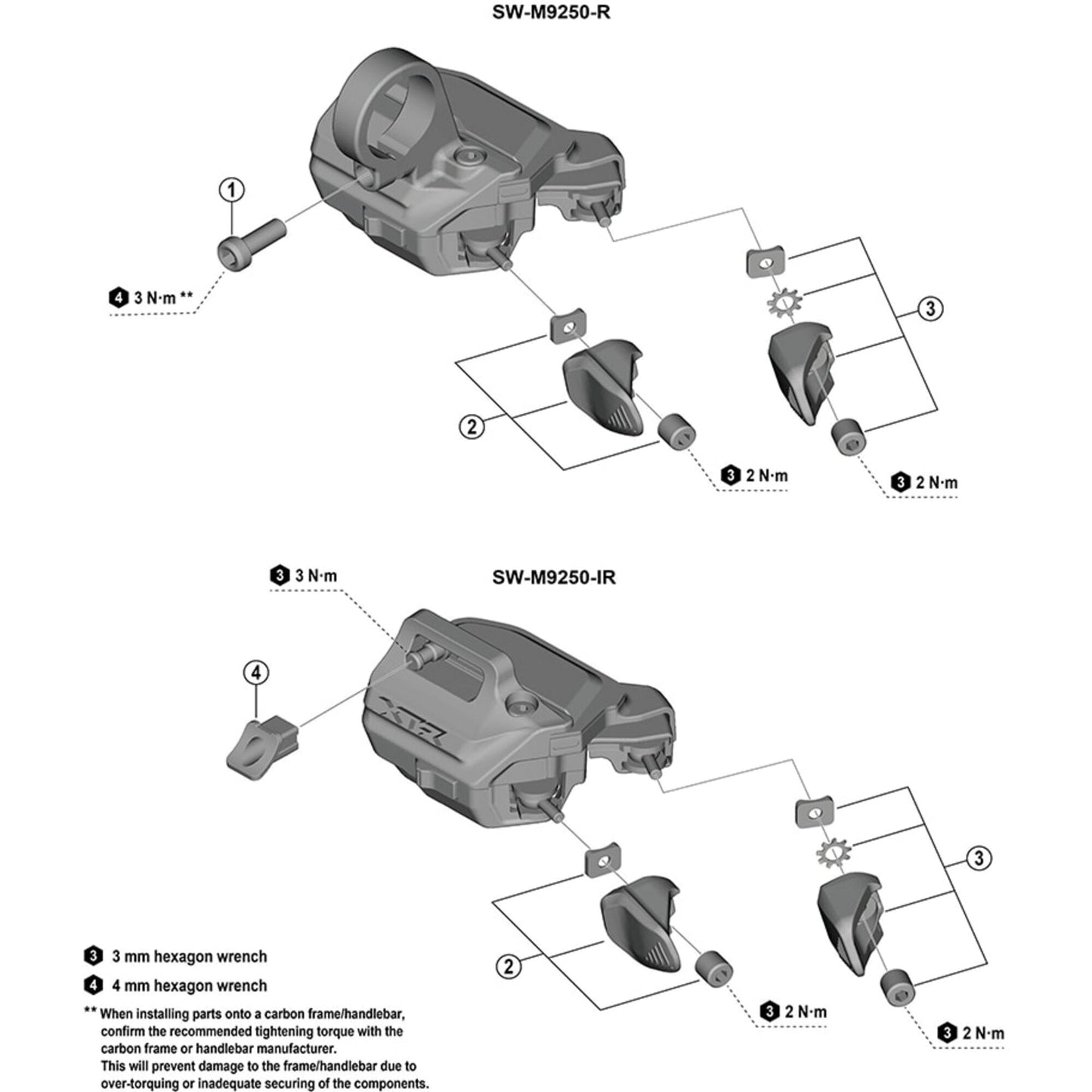 Shimano Spares SW-M9250-R/IR lever unit X