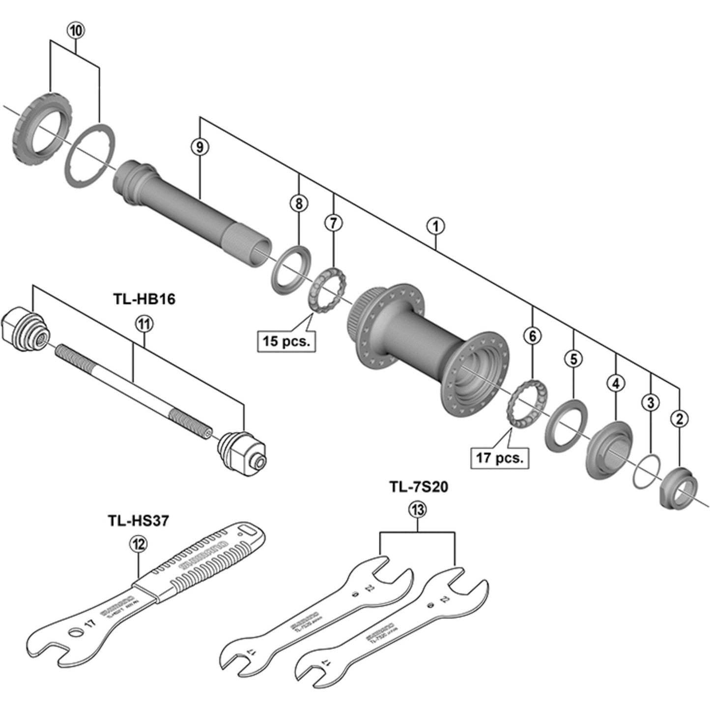Shimano Spares HB-M7010 right hand lock nut