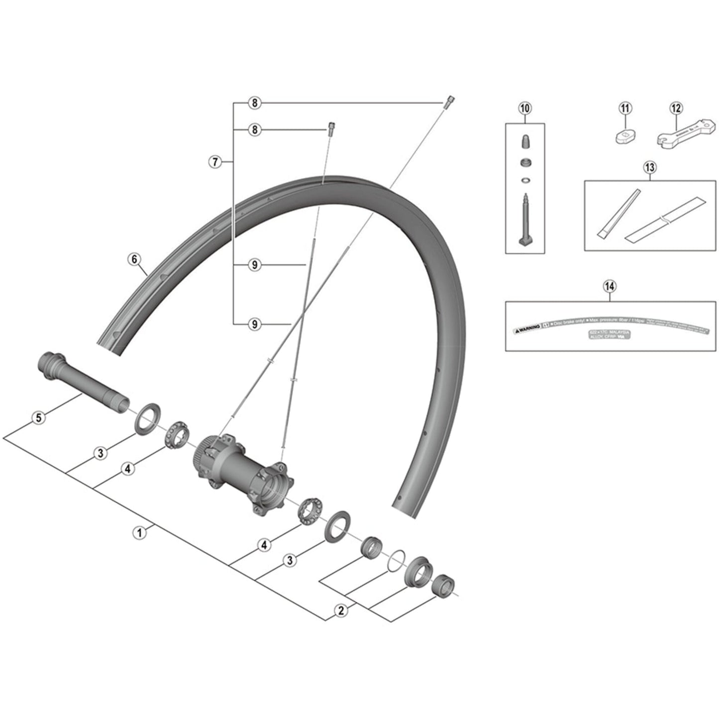 Shimano Spares HB-RS770 complete hub axle