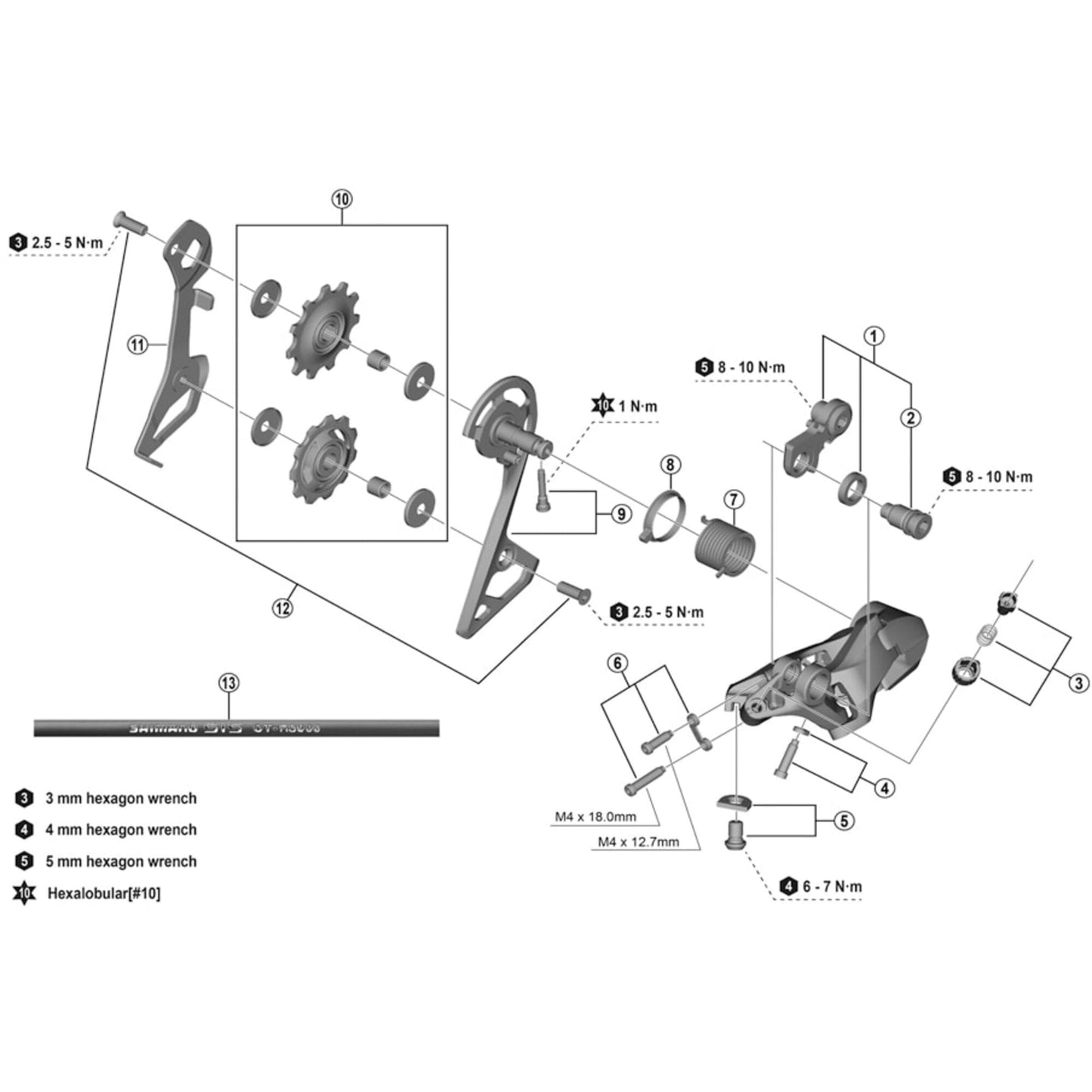 Shimano Spares RD-R7000 outer plate and fixing bolt, SS