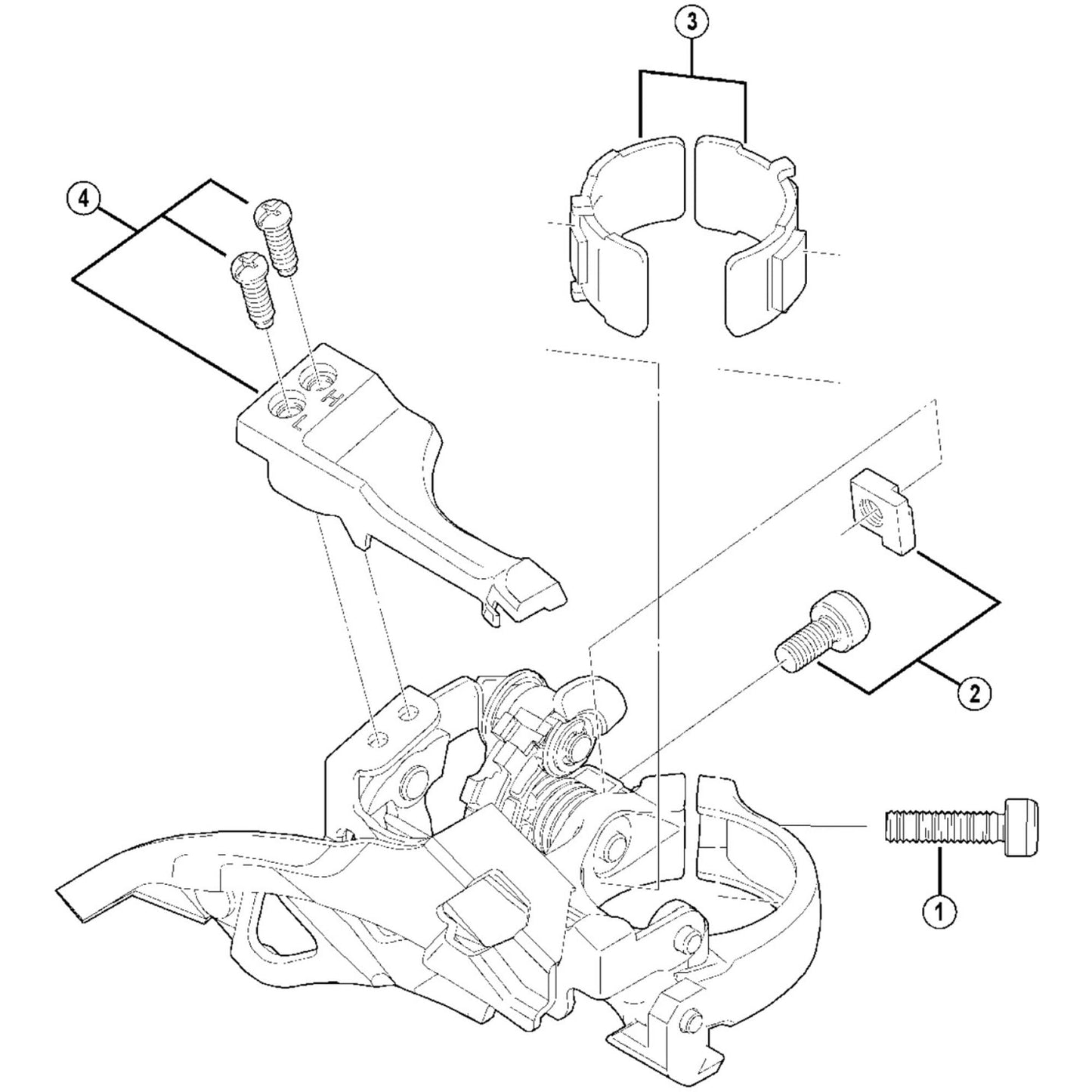 Shimano Spares FD-M430 clamp band adapters for, 31.8 mm
