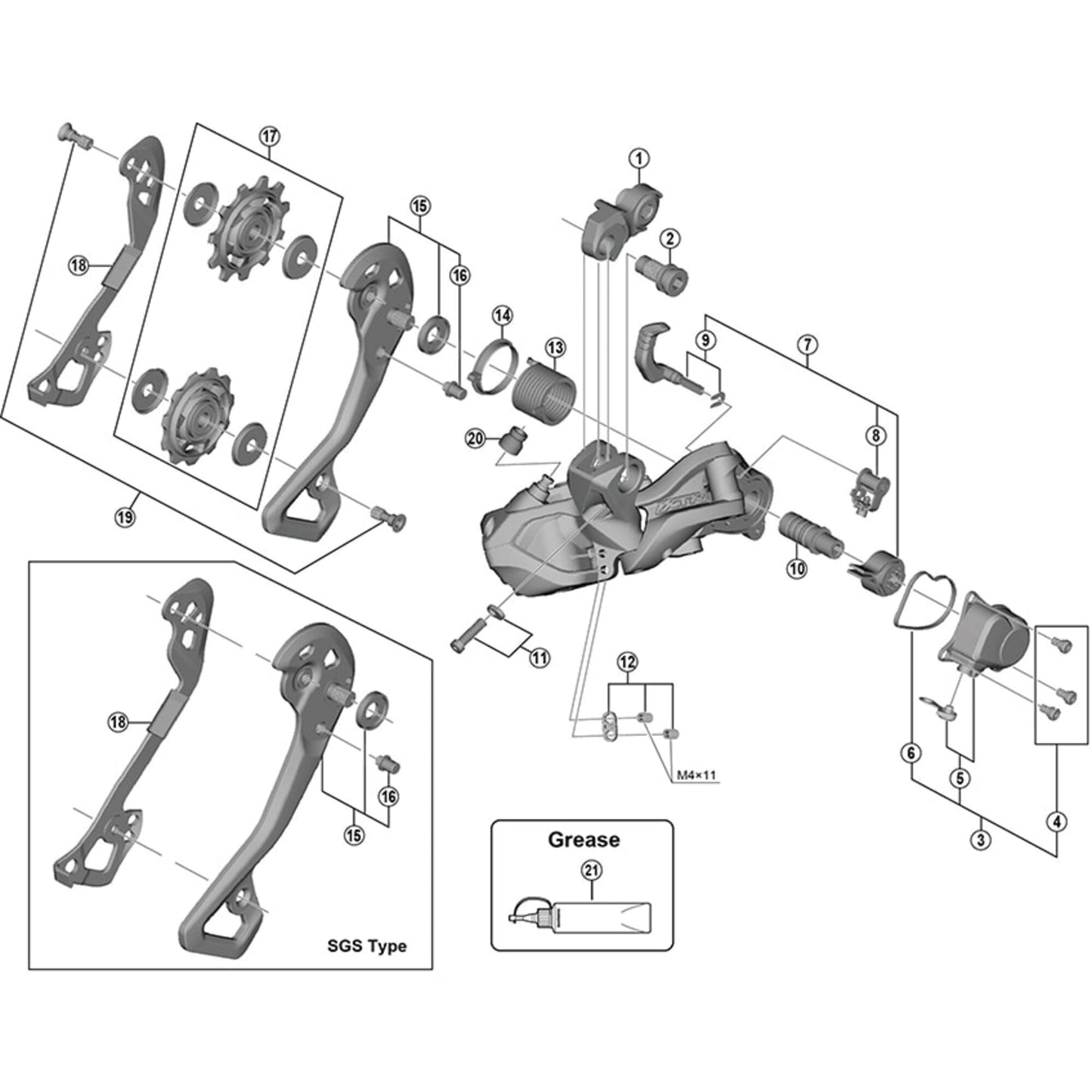 Shimano Spares RD-M9050 inner plate SGS
