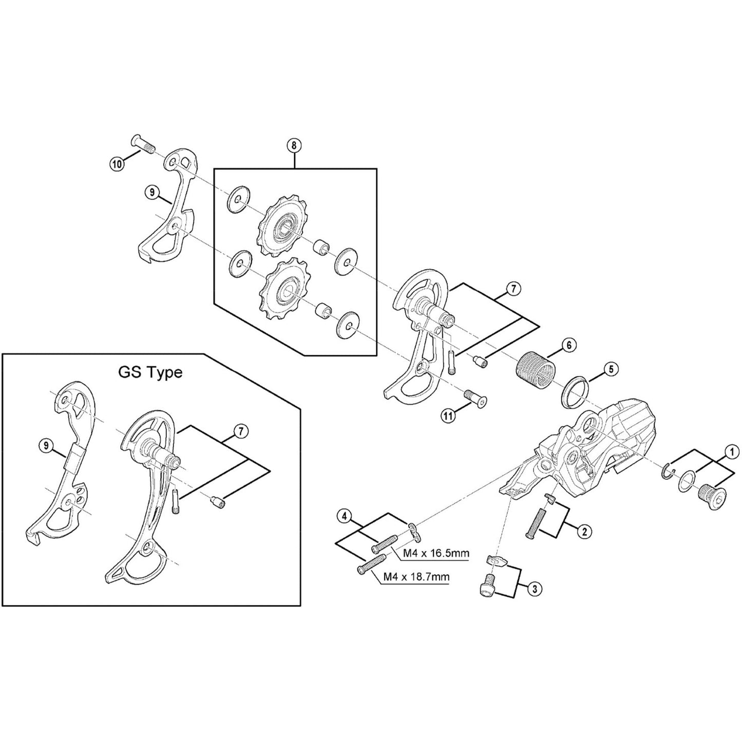Shimano Spares RD-F800 outer plate assembly, GS-type