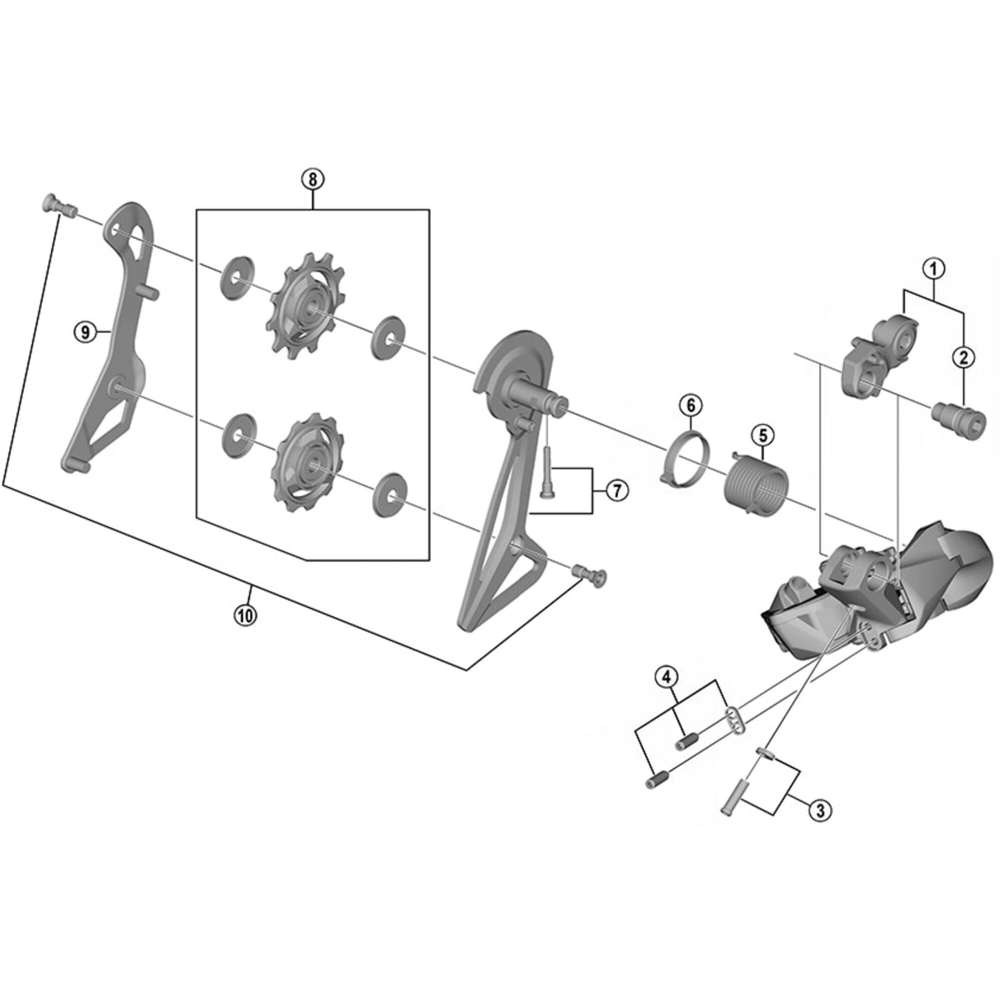 Shimano Spares RD-R9150 stroke adjusting bolts and plate