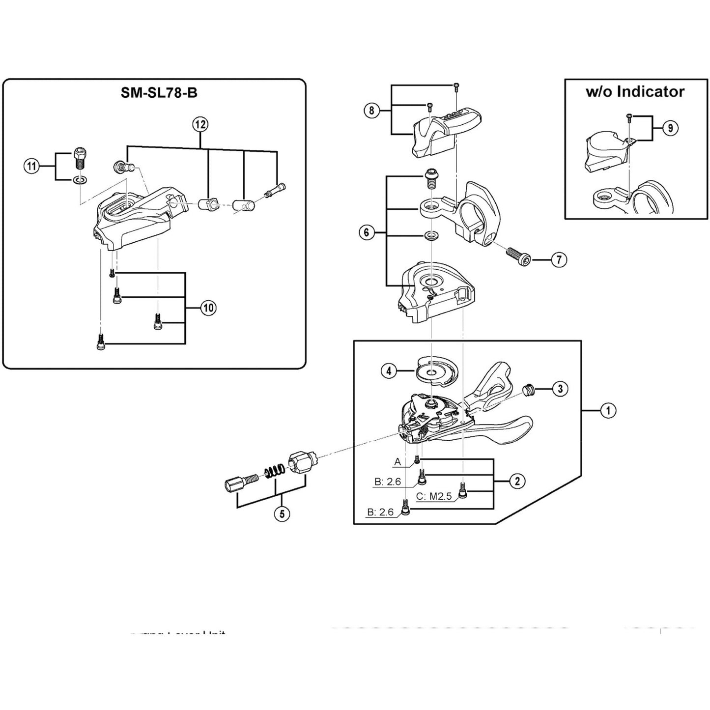 Shimano Spares SL-M780 left hand indicator unit