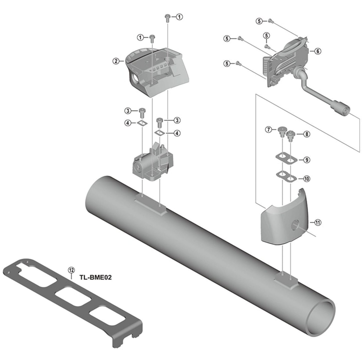 Shimano Spares BM-E8010 upper case assembly 250 mm