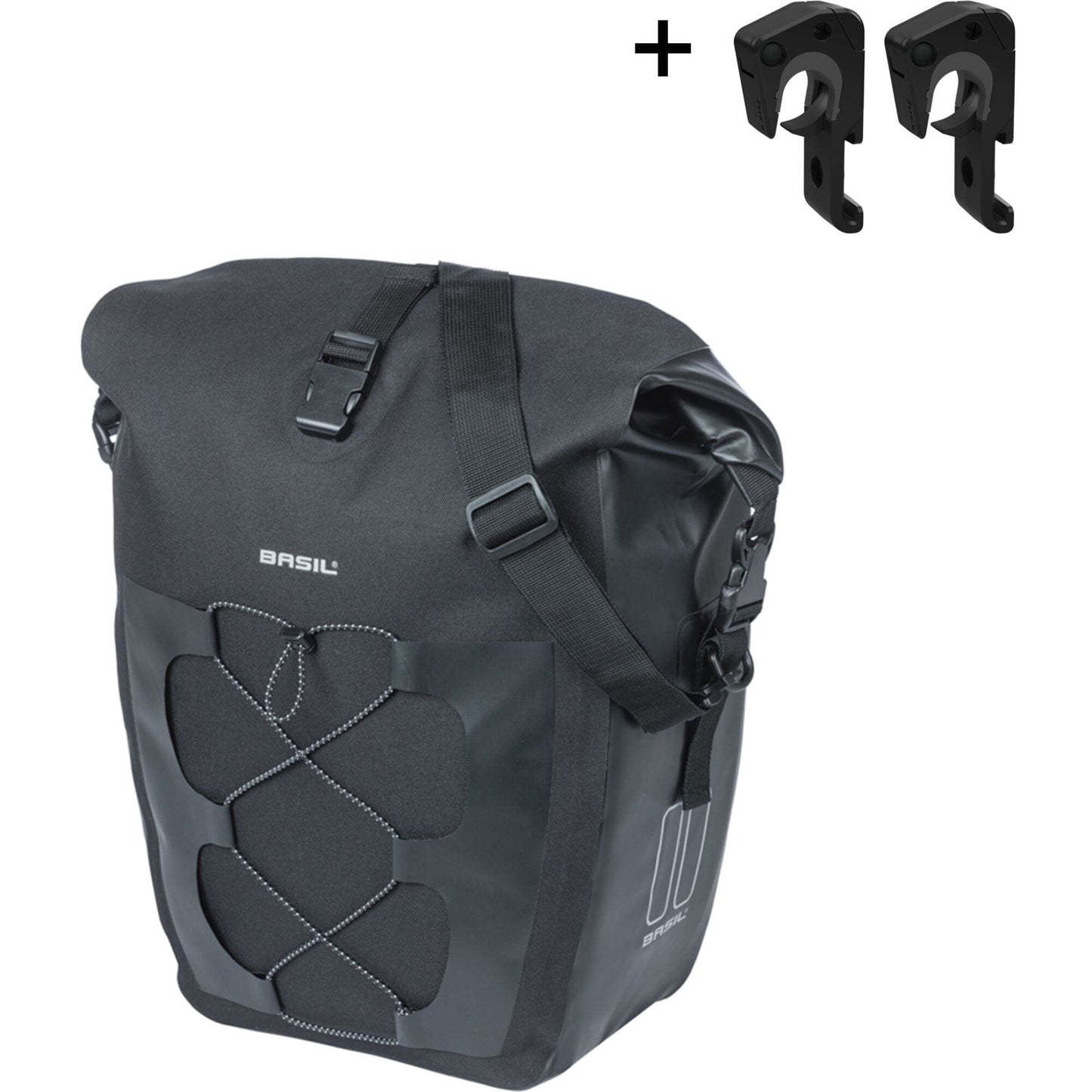 Basil Navigator Waterproof Large, single bag,MIK Hooks, 25-31L,black