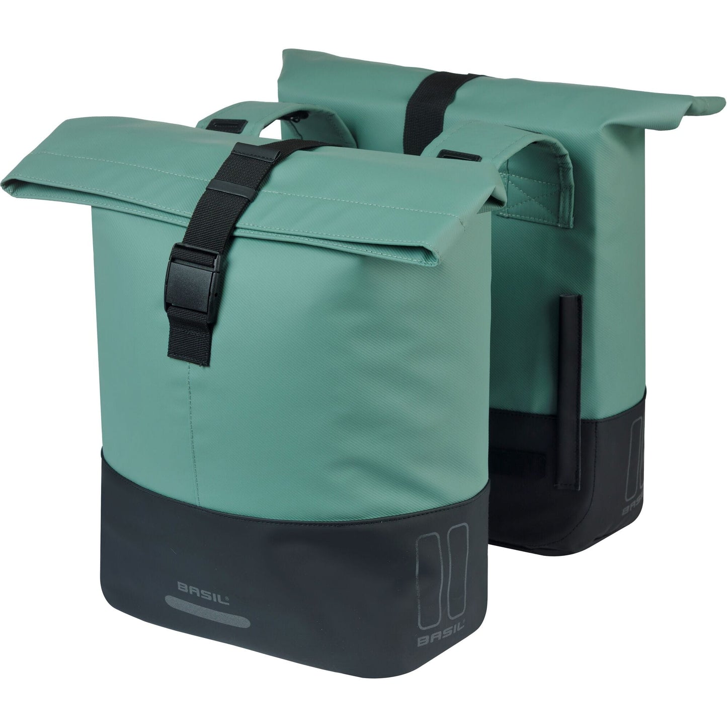 Basil Cove Double Pannier Bag 28-32L silvergreen/black