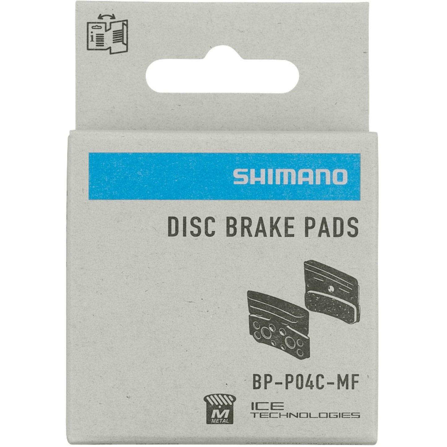 Shimano XTR P04C-MF disc pads & spring, alloy/stainless back with cooling fins, metal sinter