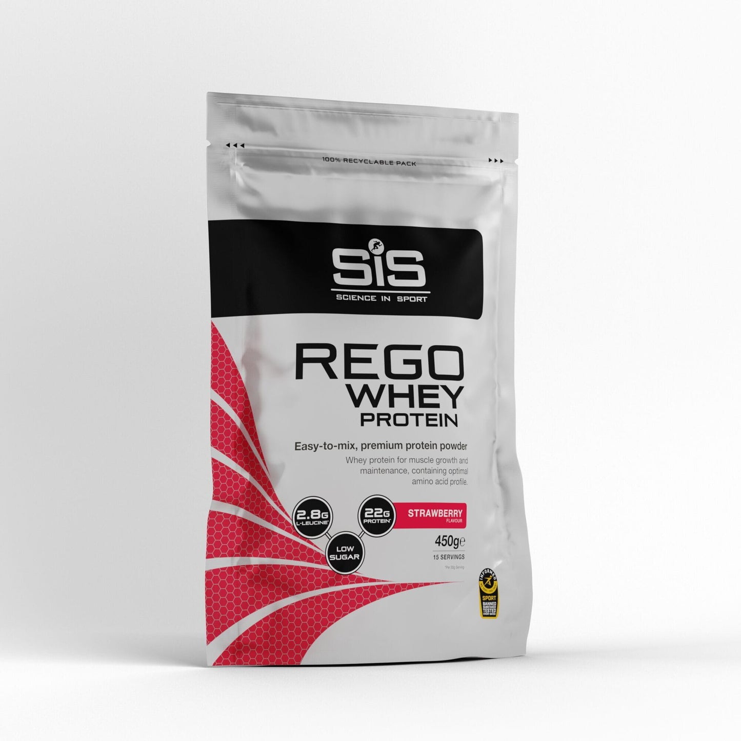 Science In Sport Rego Whey Protein Drink Powder - 450g - Strawberry