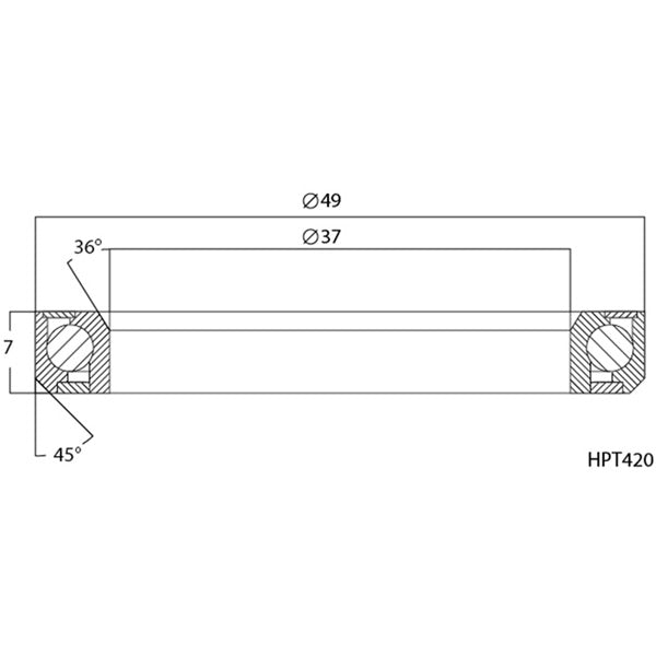 M Part Elite Headset R429 Bearing (37x49x7 36x45) IS49 36 degrees