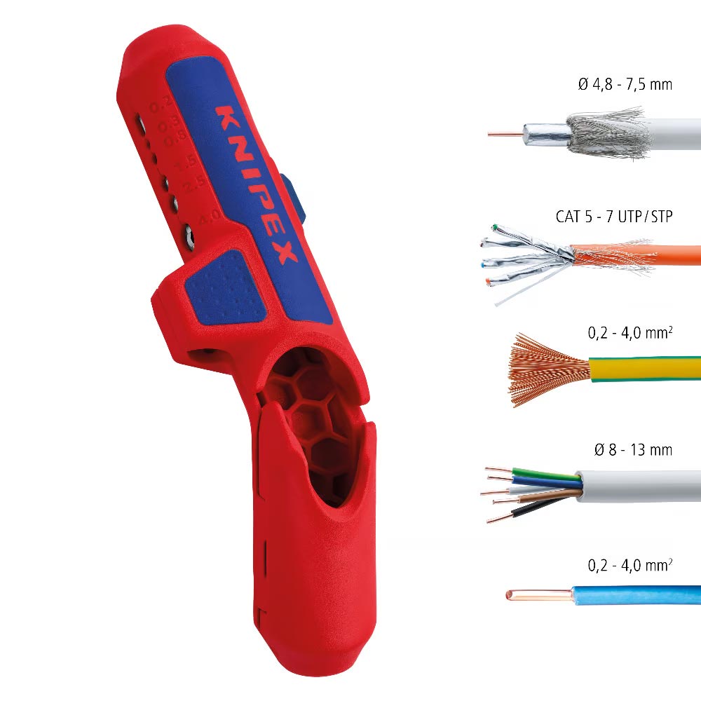 KNIPEX 16 95 01 SB Universal Stripping Tool for Right Hand