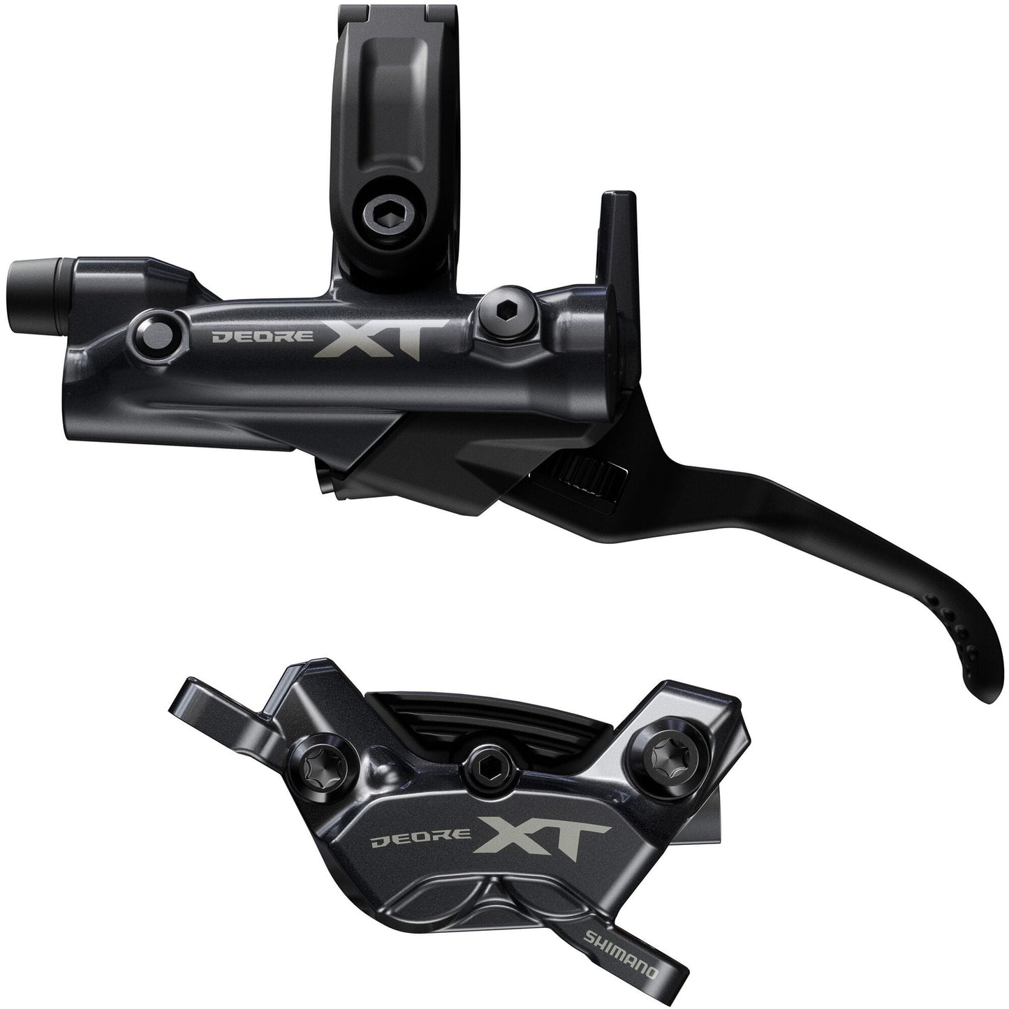 Shimano Deore XT BR-M8220/BL-M8200 XT 4 pot bled brake lever/post mount calliper, rear left