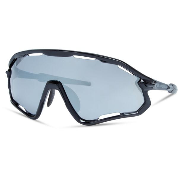 Madison Eyewear Code Breaker Gloss Black Sunglasses - Silver Mirror Lens
