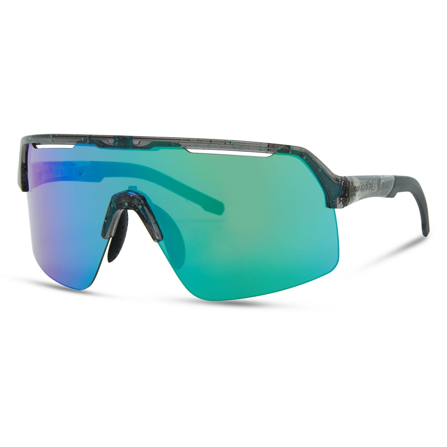 Madison Eyewear Crypto Air Gloss Smoke Green Splatter Sunglasses-3 Lens pack - Green/Amber/Clear