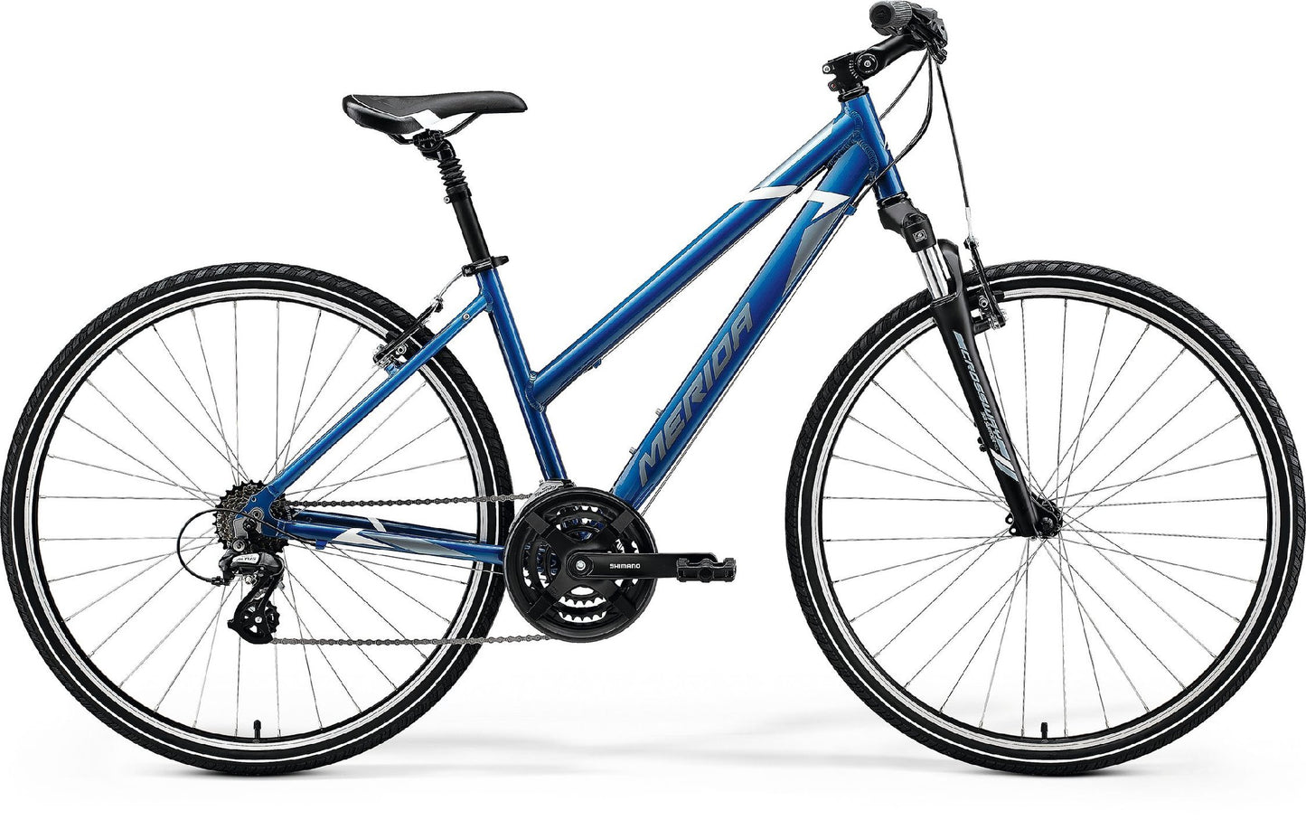 Merida Crossway 10-V Women's - Blue (Steel Blue / White) - MY26