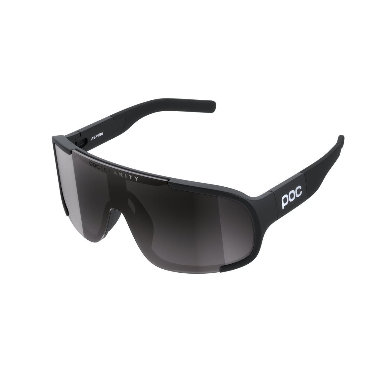 POC Aspire Wide Fit Bike Sunglasses Uranium Black/Clarity Universal/Partly Sunny Grey / One Size