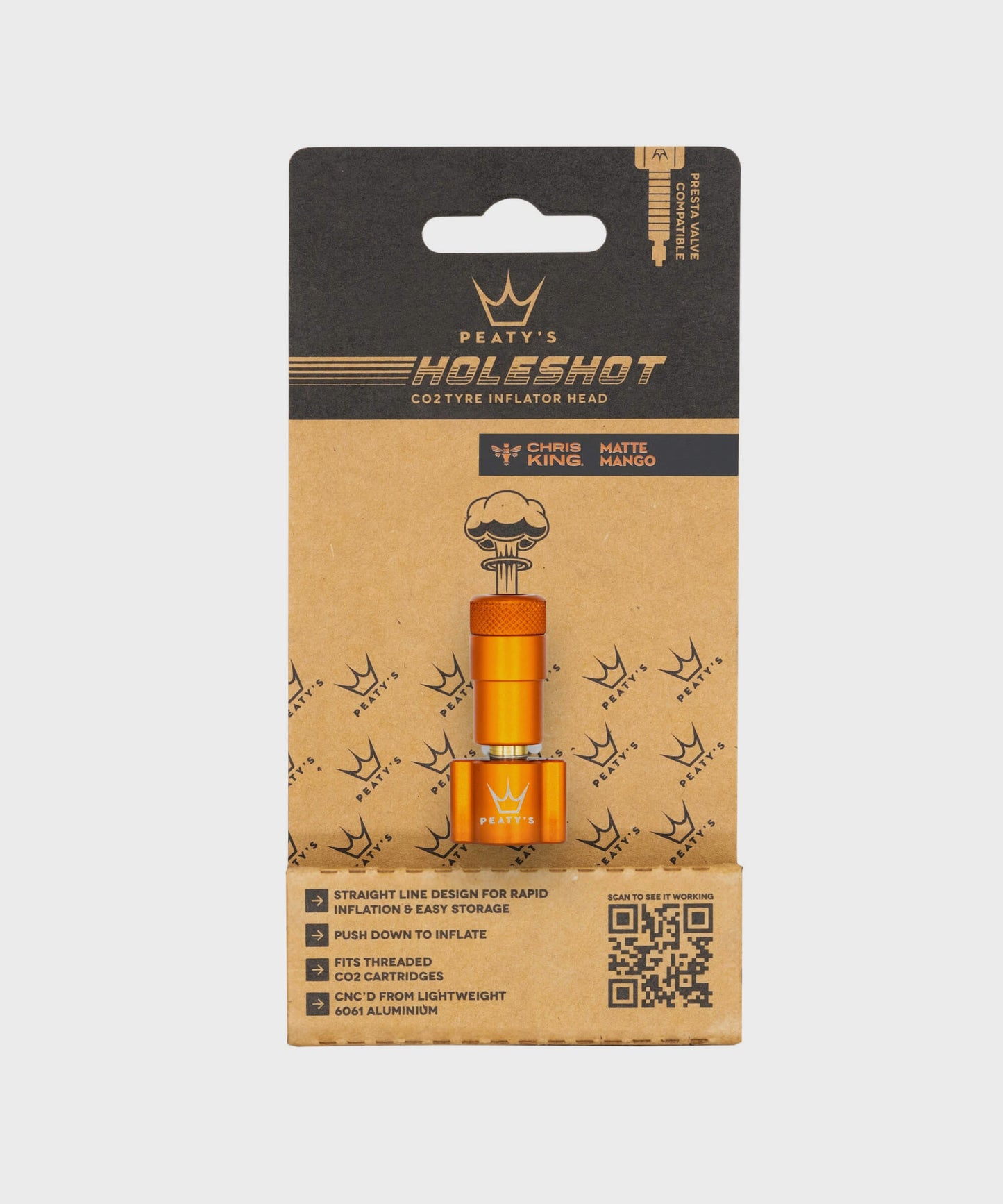 Peaty's Holeshot CO2 Tyre Inflator Head Mango -