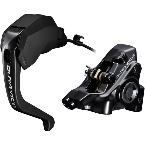 Shimano Dura-Ace ST-R9180 hydraulic disc, Di2 E-tube STI TT set, flat mount BR-R9270, left rear