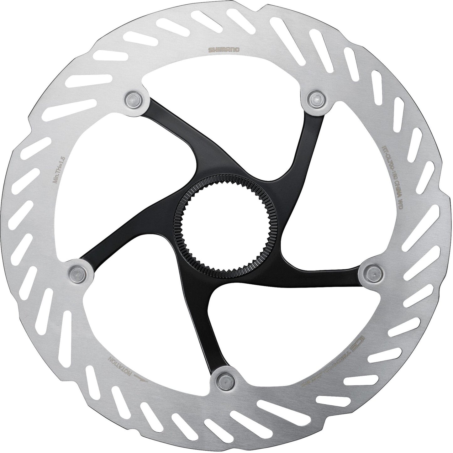 Shimano RT-CL700 Ice Tech rotor with internal lockring, 180 mm