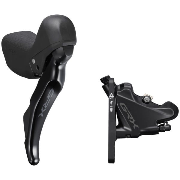 Shimano GRX GRX ST-RX400/BR-RX410 bled hydraulic STI 10spd, flat mount calliper, RH front