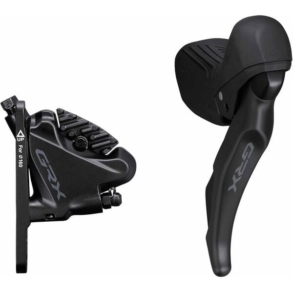 Shimano GRX ST-RX610 GRX 12-speed STI bled with BR-RX410 flat mount calliper, right front