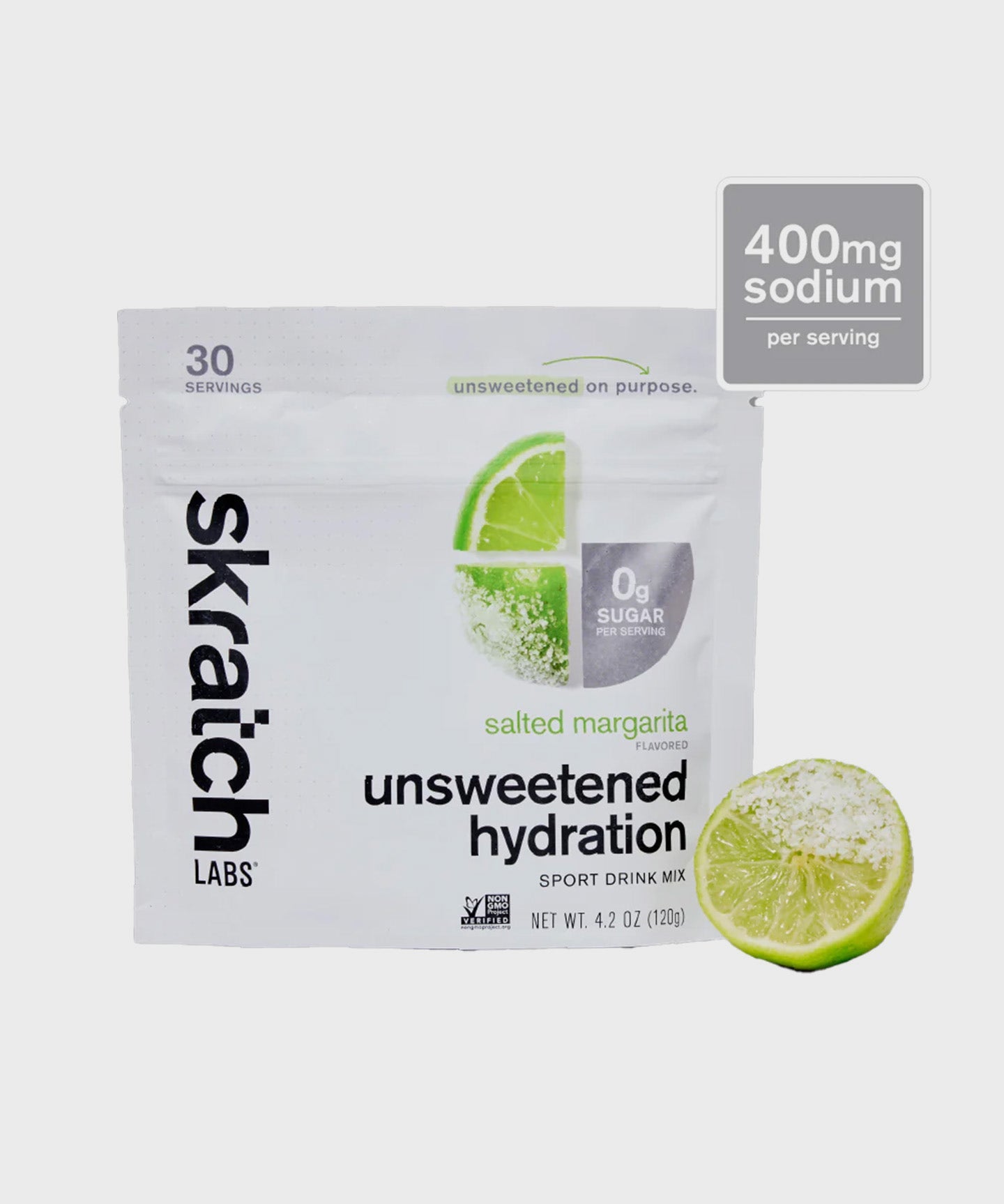 Skratch Labs Unsweetended Sport Drink Mix Resealable 120g Bag Salted Margarita