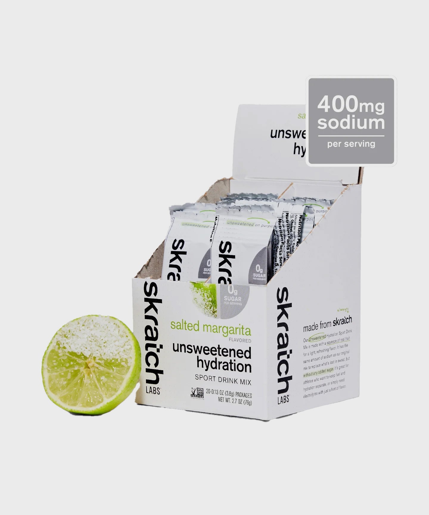 Skratch Labs Unsweetened Sport Drink Mix 20 Pack Caddy Lemon & Lime