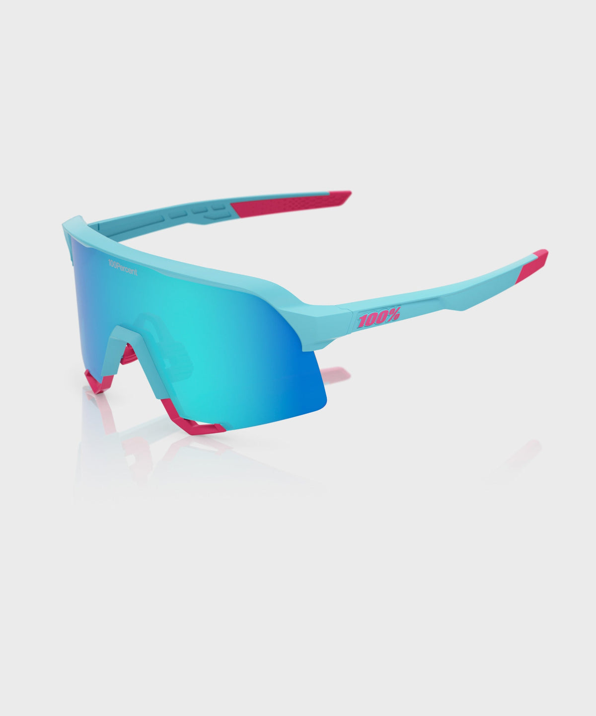 100% S3 LE Tatis 4 Glasses - Soft Tact Blue / Blue Topaz Mirror Lens Soft Tact Blue - Blue Topaz Mirror