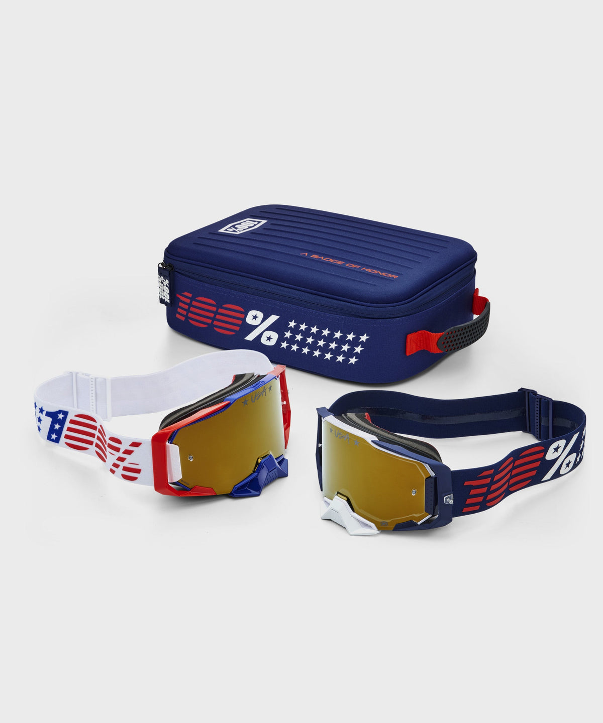 100% Dual Armega White / Navy