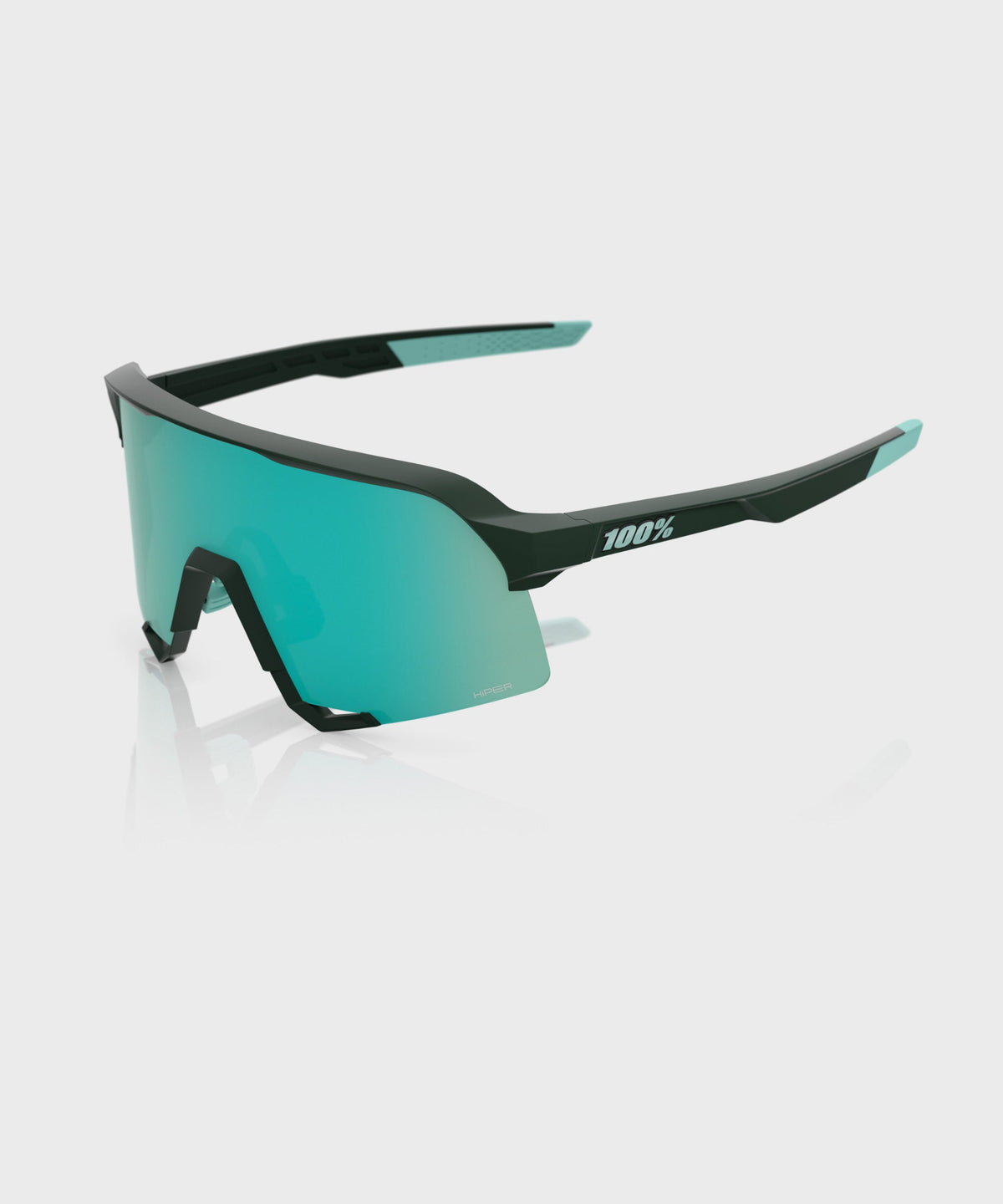 100% S3 Glasses Matte Juniper / HiPER Mint Mirror Lens