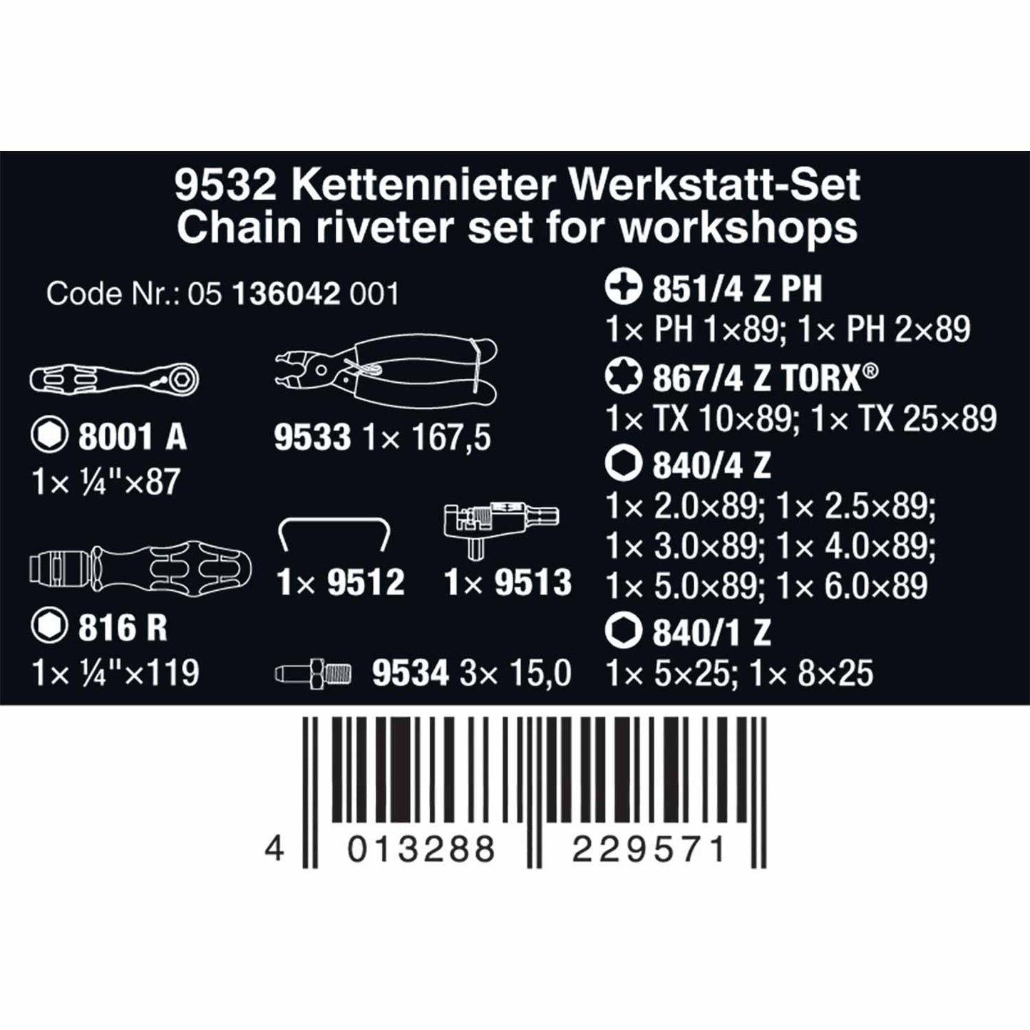 Wera Tools 9532 Bicycle Chain-Tool Workshop Set 20pc