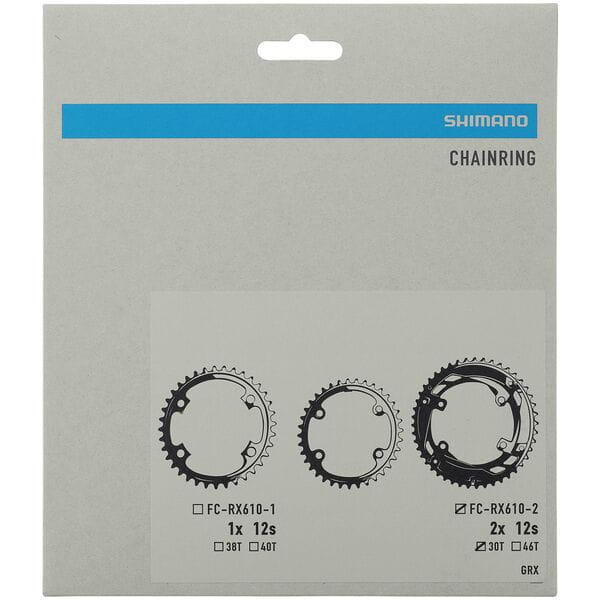 Shimano GRX FC-RX610-2 GRX 12 speed double inner chainring 30T-NS, for 46-