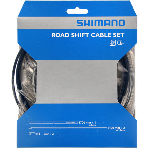 Shimano Road gear cable set, steel inner wire, SIS outer and outer caps