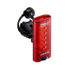 Cateye Tight Kinetic Brake Mode Rear Light - Beam will automatically change from flash to constant when stopping.