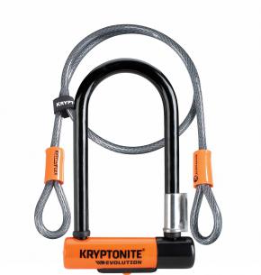 Kryptonite Evolution Mini 7 Lock With 4 Foot Cable And Flexframe Bracket Sold Secure Gold - 