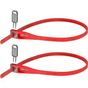 Hiplok Z-lok Armoured Reuseable Tie Lock (twin Pack) Red - Ingenius Bike Lock that doubles up as a belt Great for minimalist commuters!
