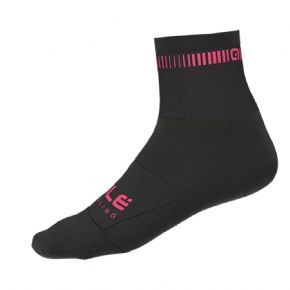 Ale Logo Q-skin 12cm Socks Black/Pink - Interwoven silver ions proven to prevent the build up of bacteria