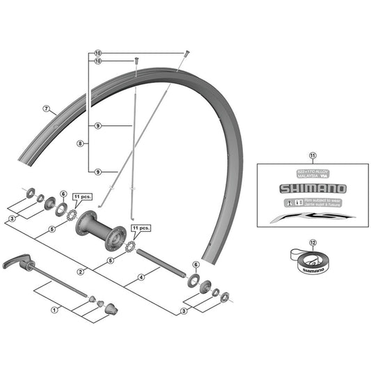 Shimano Spares WH-R500 front spoke 278 mm