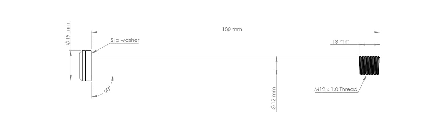 Burgtec 180mm x 12mm 1.00mm Pitch Rear Axle