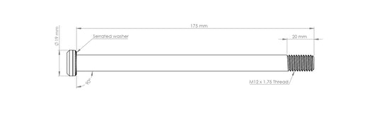 Burgtec 174mm x 12mm 1.75mm Pitch Rear Axle