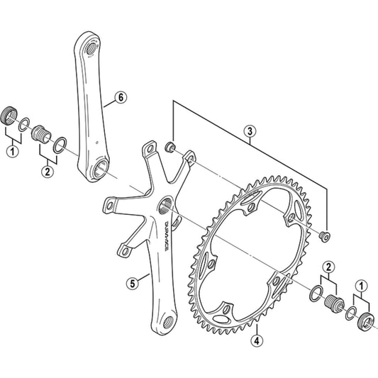 Shimano Dura-Ace Track FC-7700 crank arm bolt and washer