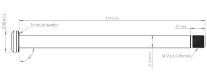 Burgtec Yeti 174mm Rear Axle