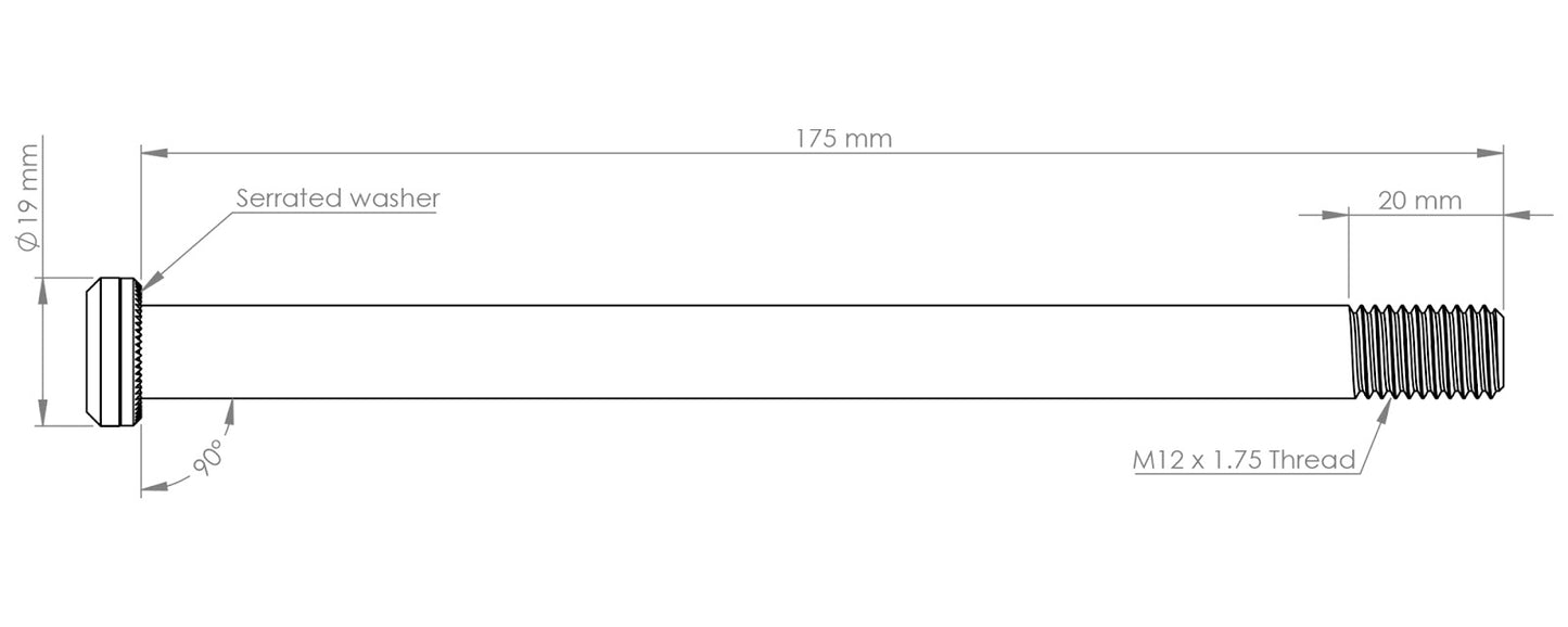 Burgtec 174mm x 12mm 1.75mm Pitch Rear Axle