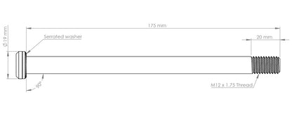 Burgtec 174mm x 12mm 1.75mm Pitch Rear Axle